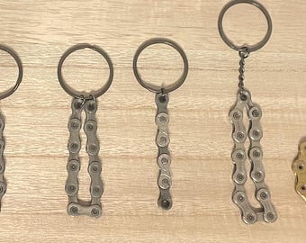 Upcycled Bike Chain Keyring: Bicycle Part Keychain, Cyclist Gift