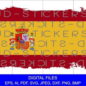 Spain Europe Flag Distressed - Instant Digital Download, svg, ai, dxf, eps, png, pdf, bmpjpg-bestanden zijn opgenomen in een zip-bestand. Cadeau-ideeën