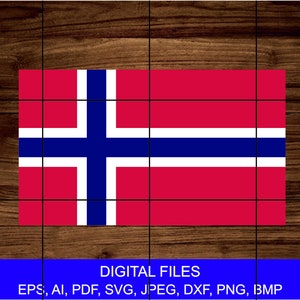 Norway Flag Vector - Instant Digital Download - 8 files are included on a zip file. Handmade Vector Drawing  Clipart Tshirt Mug