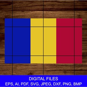 Romania Flag Vector - Instant Digital Download - 8 files are included on a zip file. Handmade Vector Drawing  Clipart Tshirt Mug Image