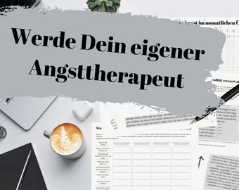 Angsttherapie Tagebuch - Therapievorlagenset für die (eigene) Praxis - PDF zum Ausrucken