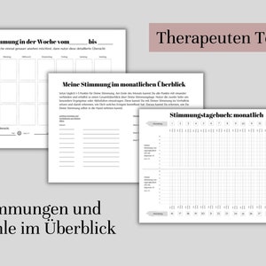 Mood diary for people with depression in the practical monthly and weekly overview (PDF for printing) digital product