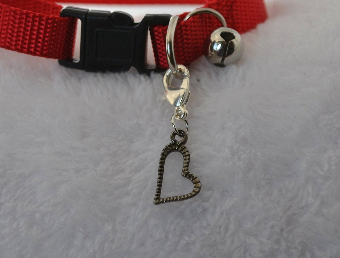 Cat collar with heart Etsy
