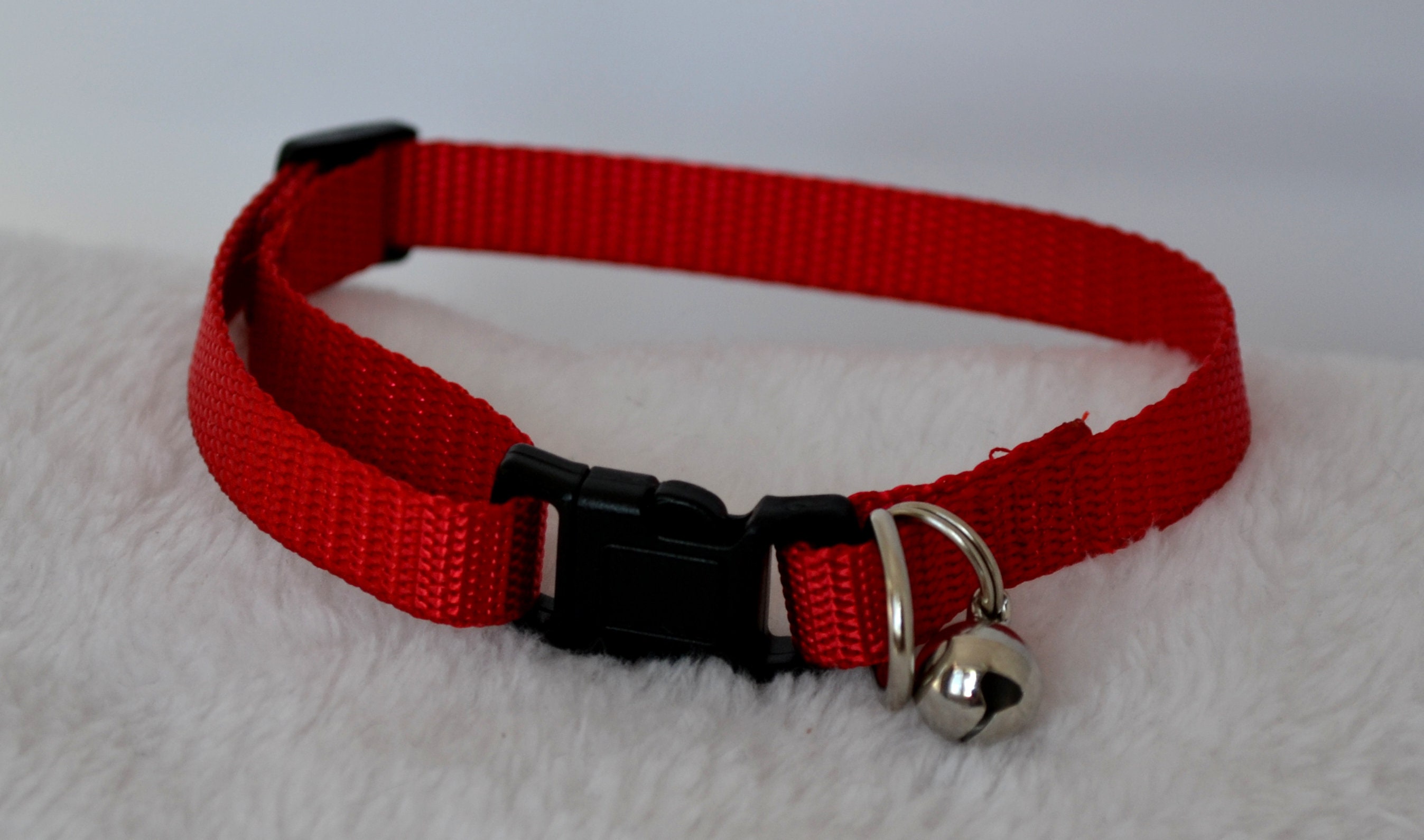 Red nylon cat collar Etsy