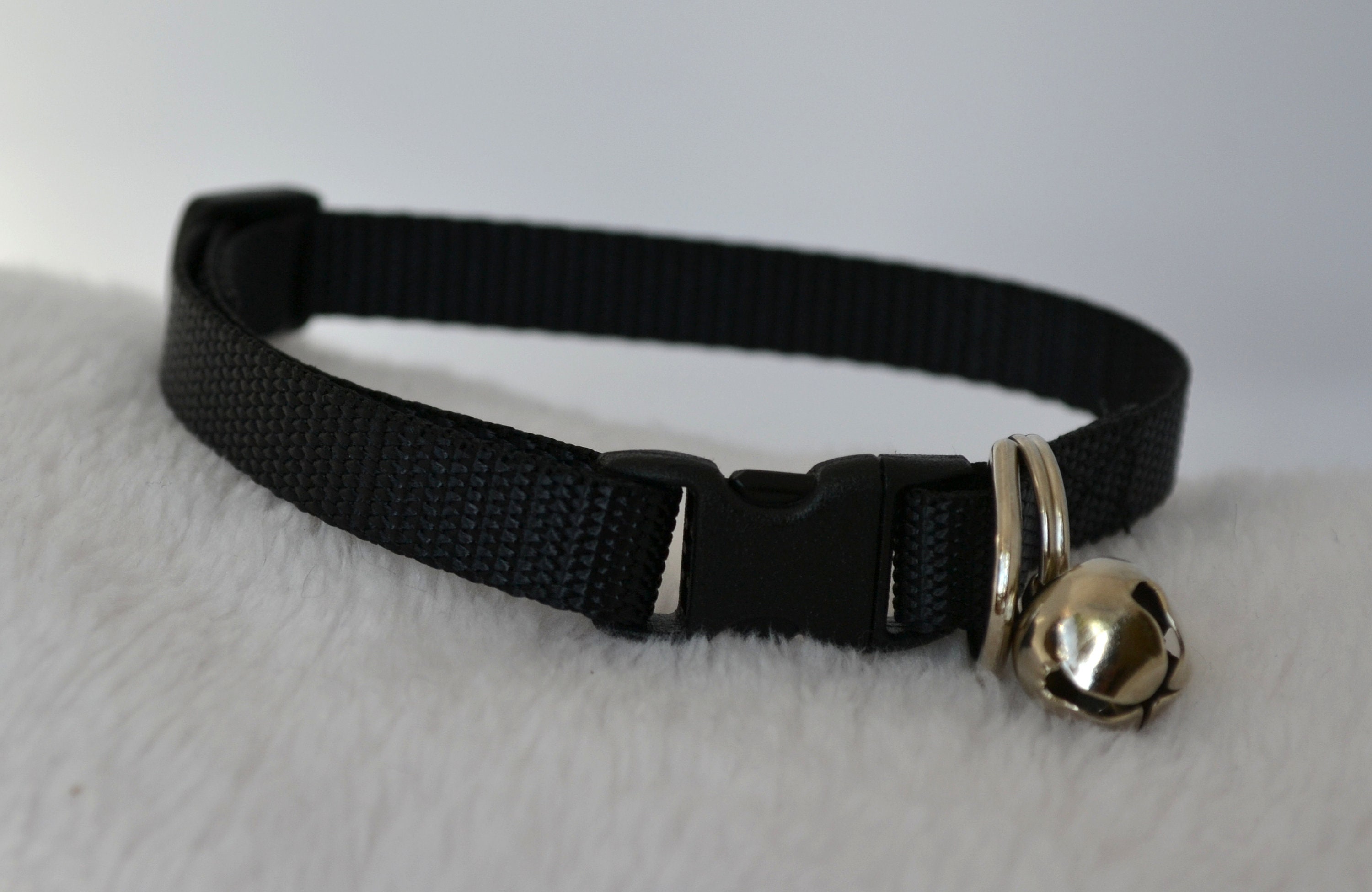 Black Nylon Cat Collar Etsy
