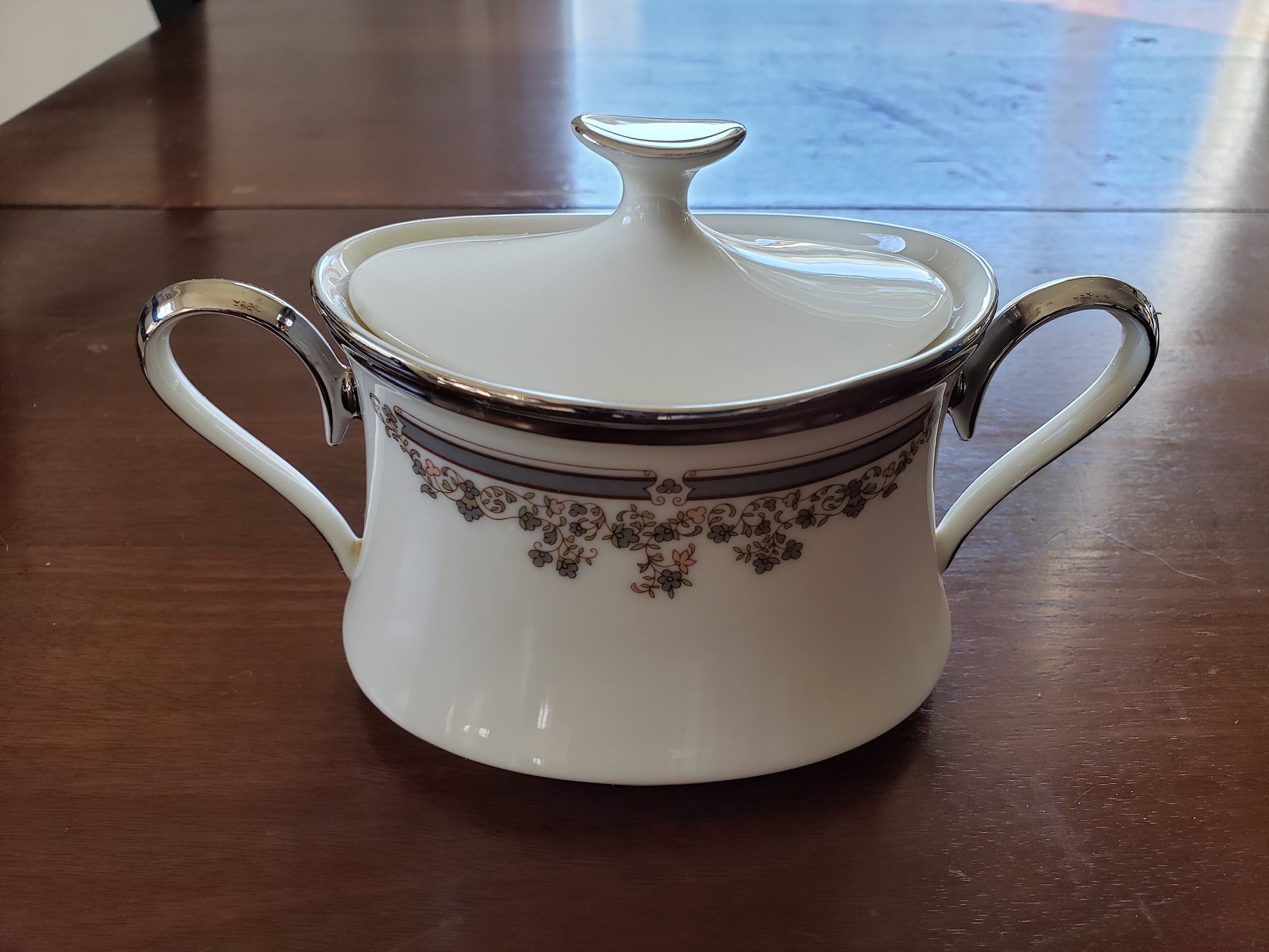 Lenox Lace Point Sugar Bowl With Lid Etsy UK