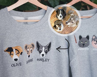 Custom embroidered pet T shirt, hoodie, sweatshirt embroidered Personalized, holiday Gift, embroidery sweatshirt, gift for friends