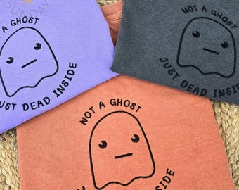 Embroidered Not A Ghost Halloween Comfort colors Shirt, Cute Halloween shirt, Boo Shirt, Fall Ghost Halloween Shirt