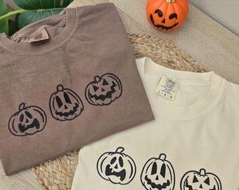 Embroidered Pumpkins Halloween Comfort colors Shirt, Pumpkins Gildan Sweatshirt, Cute Halloween shirt, Boo Shirt, Pumpkins Shirt