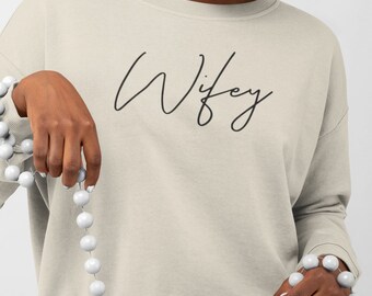 Wifey  embroidery sweater, Gift for mom Sweatshirt, mom Hoodie - Personalized Gifts for mom, mom Gift, gift for her