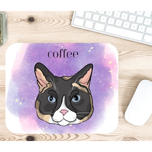 Custom Pet Watercolor Mouse Pad , Pet portrait mouse pad, Pet Photo mouse pad, Pet Photo on Mouse Pad, Pad For Pet Lover, Cat Line art draw