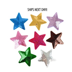 Star Patch, Sequin Star Patch, Iron On Patch, Small Star Patch, Game Day Patch, Team Spirit Patch, DIY Hat Patch, Trucker Hat Patch
