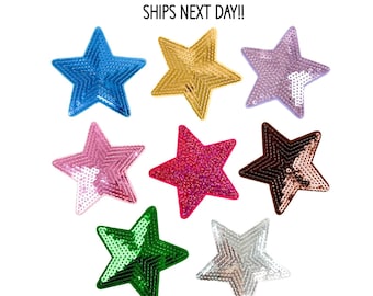 Star Patch, Sequin Star Patch, Iron On Patch, Small Star Patch, Game Day Patch, Team Spirit Patch, DIY Hat Patch, Trucker Hat Patch