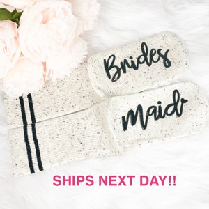 Bridal Party Socks, Wedding Socks, Bridesmaid Proposal Gift, Grip Socks, Bridesmaid Sock, Proposal Socks, Wedding Party Socks