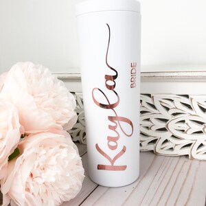 Personalized Tumbler With Straw Skinny Acrylic Tumbler Bridesmaid Gift Bridal Party Gift ...