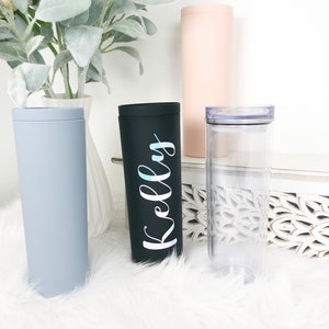 Personalized Tumbler with Straw | Skinny Acrylic Tumbler | Bridesmaid Gift | Bridal Party Gift | Insulated Tumbler |Bachelorette Party Favor