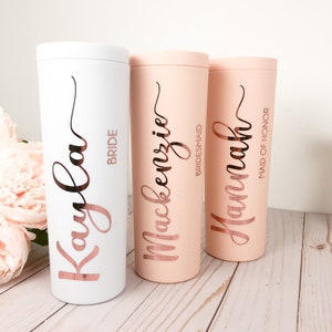 Personalized Tumbler with Straw | Skinny Acrylic Tumbler | Bridesmaid Gift | Bridal Party Gift | Insulated Tumbler |Bachelorette Party Favor