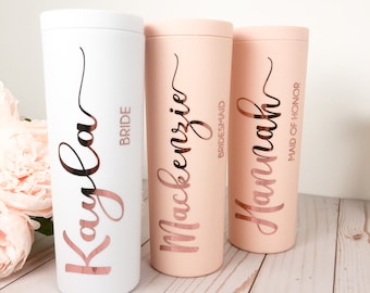 Personalized Tumbler with Straw | Skinny Acrylic Tumbler | Bridesmaid Gift | Bridal Party Gift | Insulated Tumbler |Bachelorette Party Favor