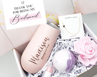 Thank You For Being My Bridesmaid, Bridesmaid Gift Box, Maid of Honor Gift, Matron of Honor Box, Wedding Gift, Personalized Bridesmaid Gift