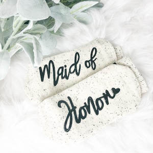 Maid of Honor Socks, Bridal Party Socks, Bridesmaid Proposal Gift, Grip Socks, Bridesmaid Sock, Wedding Party Socks, Bride Socks