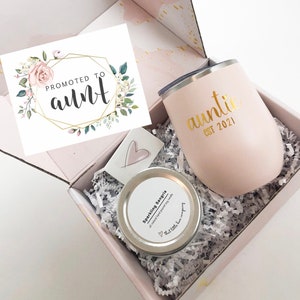 Promoted to Aunt Gift, Gift for Her, New Aunt Gift Box, Personalized Gift, Auntie Gift, Tumbler Gift Box, Baby Announcement