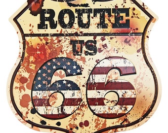 Route 66 Kansas Flag 12" Round Metal Sign Novelty Retro Man Cave Home Wall Decor Route 66 Kansas Flag 12" Round Metal Sign Novelty Retro Man Cave Home Wall Decor