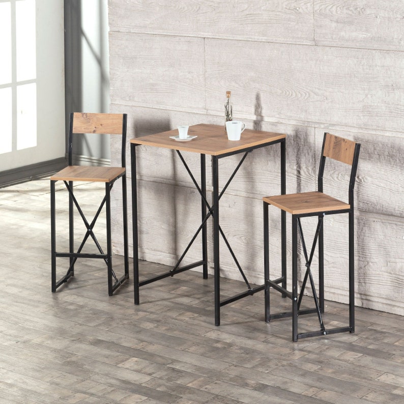 Bar Table Chair Set Kitchen Dining Table Set Etsy