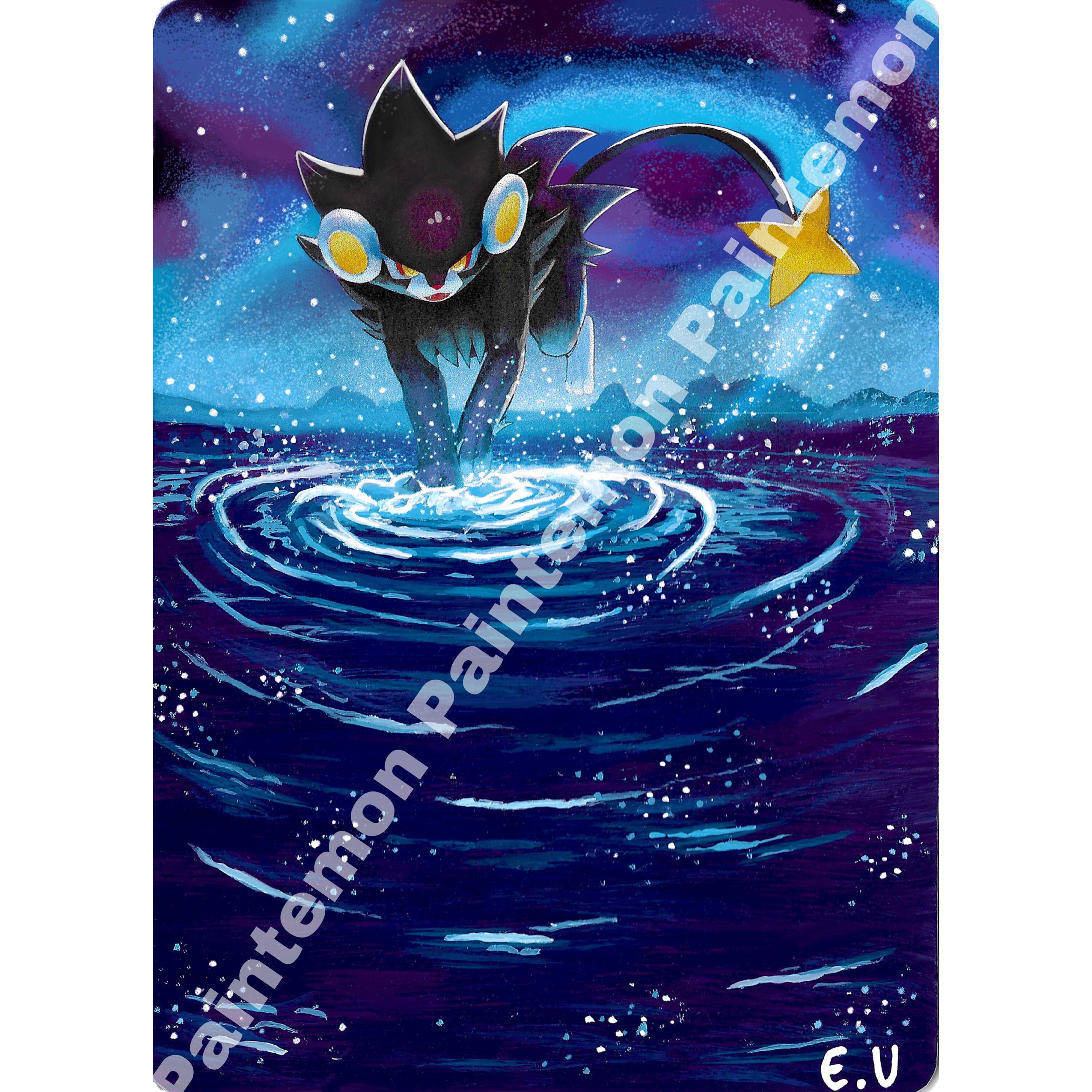 Luxray Art Pokemon Card Print Etsy Uk