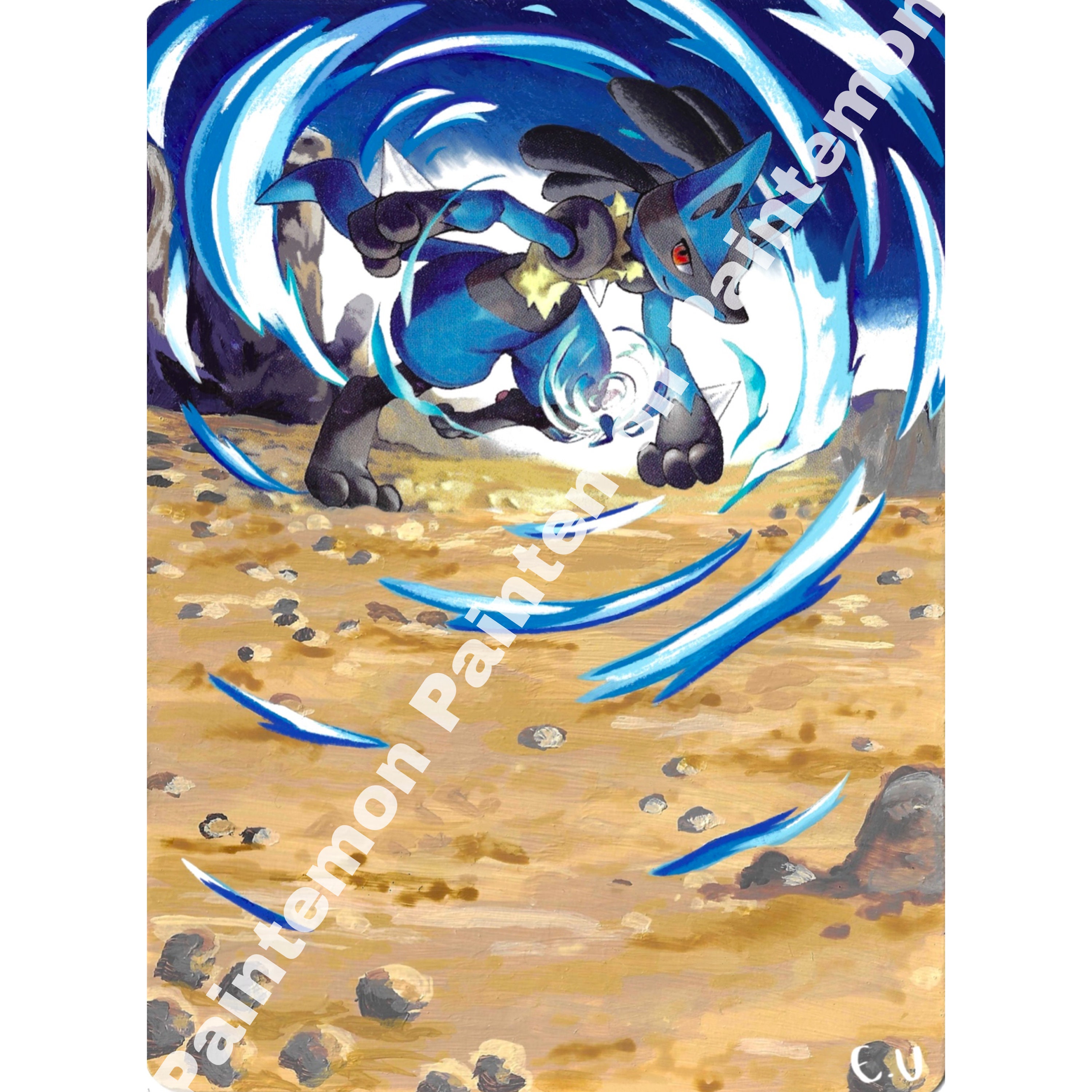 Lucario Art Pokemon Card Print - Etsy