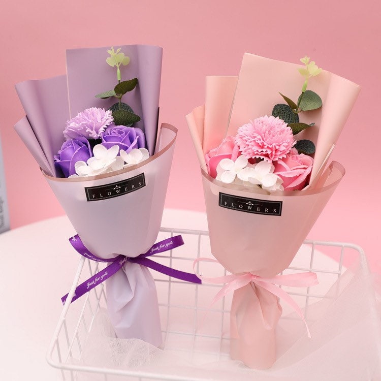 1pc Mini Bouquet With Rose And Carnation Flowers, Preserved Flower Soap  Bouquet, Suitable For Valentine'S Day, Teacher'S Day, Birthday Gift