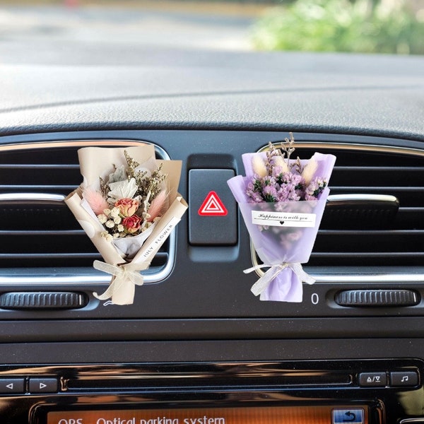 Dried Flower Bouquet Car Air Freshener/ Car Accessories/ Car Diffuser/ Vent Clip Scent Diffuser/ Wedding Gift/ Birthday Gift/Valentines gift