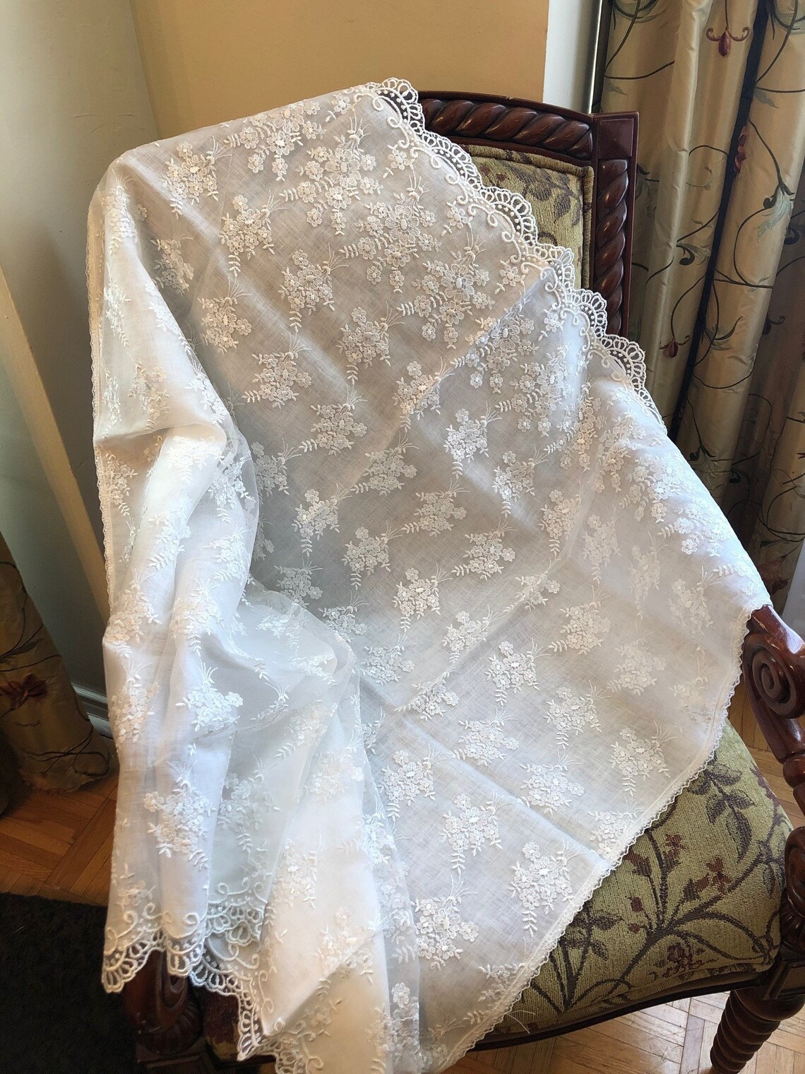 Irish linen and Lace Baby Christening Shawl vintage like new Etsy