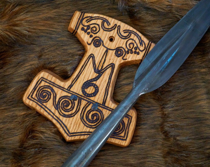Solid Wood Spear Display Mount Wall Plaque Holder Viking Etsy