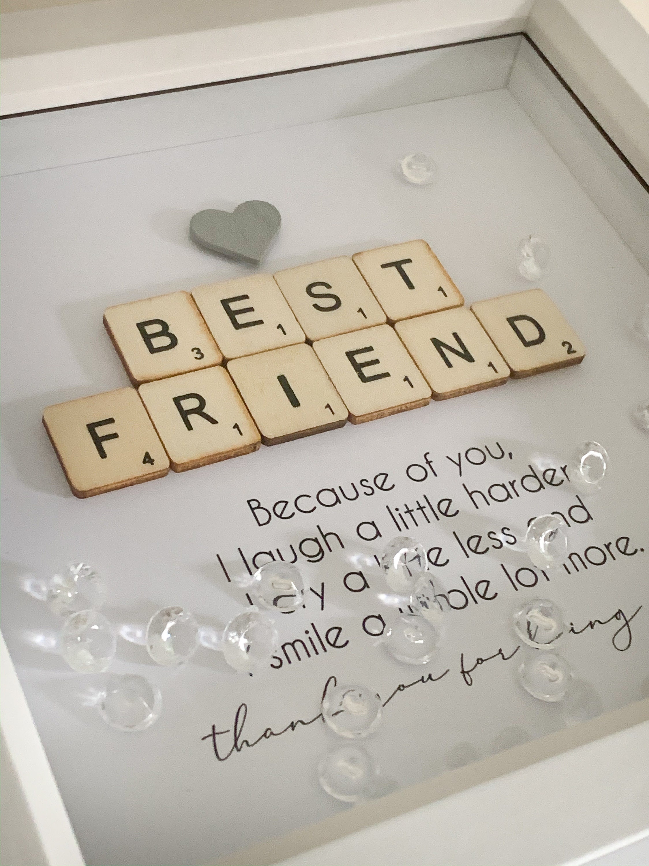 Best Friend Box Frame Gift. Special Scrabble Letter Best Etsy
