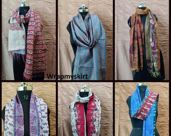 Wholesale Lots Indian Scarf SILK Scarves Kantha Scarves Vintage Scarf Wrap Scarves Indian Shawl Women Scarf Handmade Scarf Wrap Scarf Boho