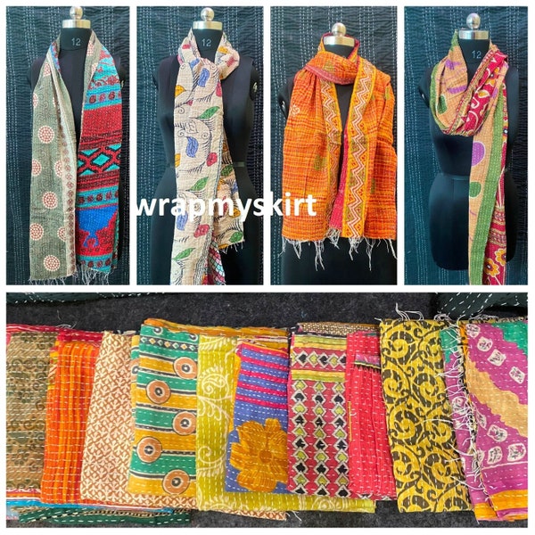 Sale On Bohemian Cotton Scarf Indian Kantha Scarf handmade scarfs, Gift for her, wrap scarf, dupatta for women scarves