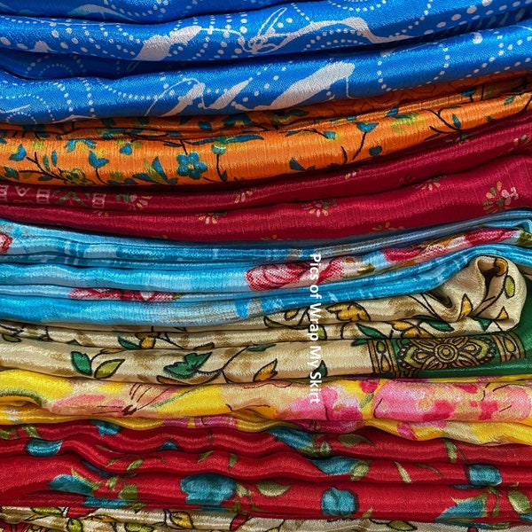 Wholesale Lot of Vintage Silk Saree Dressmaking Ethnic Craft Indian Sari Recycled fabric Traditional Textile Used silk