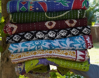 Wholesale Lot of Bohemian Kantha Quilts Handmade Vintage Quilts Indian Kantha Throw Blanket Bedspread Quilting Bed Cover Hippie Quilt