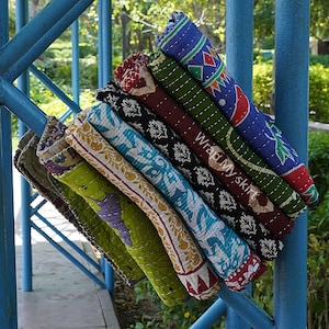 Wholesale Lot Of Indian Vintage Kantha Quilt Handmade Throw Reversible Blanket