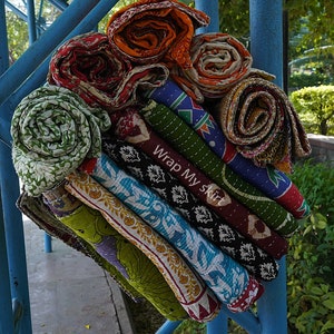 Floral Kantha Quilt Vintage Bedspread Bohemian Bedding Indian Kantha Blanket Baby Shower Gift
