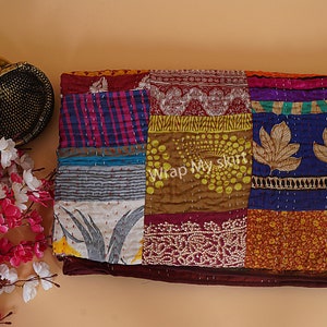 Bohemian Patchwork Quilt Kantha Quilt Handmade Vintage Quilts Boho King Size Bedding Throw Blanket Bedspread Quilting Hippie Quilts For Sale