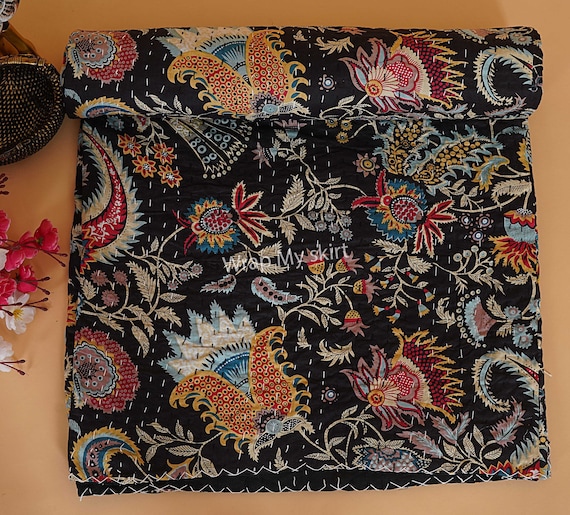 New Cotton Hand Stitched Quilt Kantha Throw Indian quilted bedding bedspread Bohemian Quilt Comforter Gifts Quilt