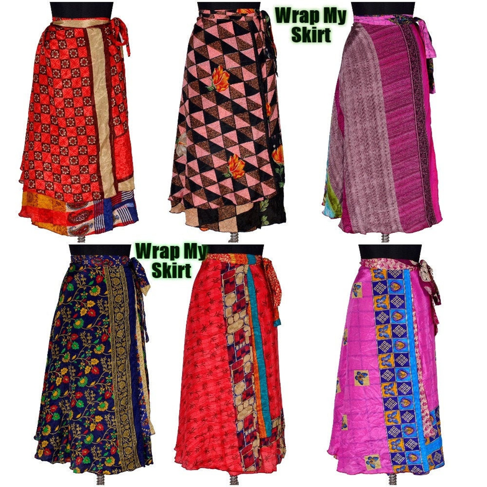 Lot of Indian Silk Skirts Handmade Vintage Silk Skirt Etsy