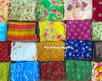 Wholesale lots Vintage Sari Recycled Sari Silk Indian Sari Women Sari Vintage Sari Fabric Used Sari Used Saree Sari silk fabric Fabric