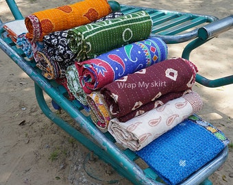 Wholesale Lot Of Indian Vintage Kantha Quilts, Bohemian Kantha Blankets, Hippie Cotton Throws