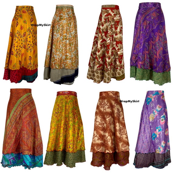 Wholesale Lots Indian Skirts Silk Skirts Vintage Handmade Wrap - Etsy