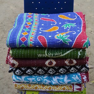 Wholesale Lot Of Indian Vintage Kantha Quilt Handmade Throw Reversible Blanket Bedspread Cotton Fabric BOHEMIAN quilt