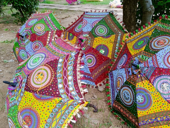 Sale on Indian Wedding Umbrella Handmade Umbrella Decorations Parasols Cotton Umbrellas Etsy UK