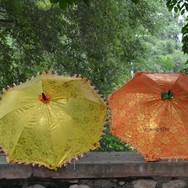 Wholesale Lots Indian Wedding Umbrellas Mehndi Decor Umbrella Party Parasol Wedding decor christmas festival decor handmade Parasols Sun