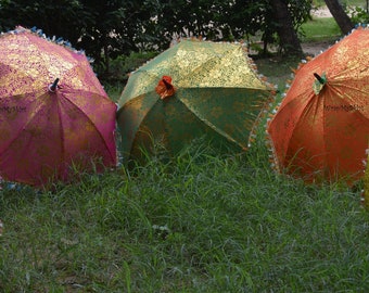 Wholesale Lot Indian Wedding Umbrella Handmade Umbrella Decorations Parasols Cotton Umbrellas